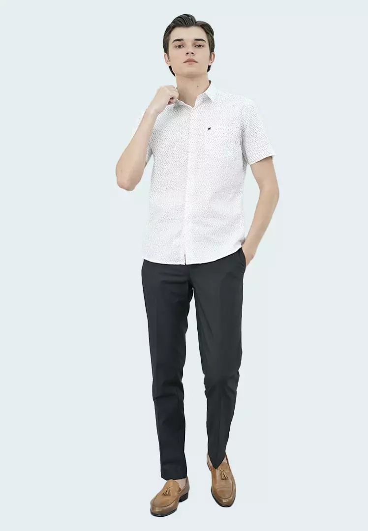 Johnwin - Kemeja Formal - Kemeja Motif - Slim Fit - Putih - FSH.650.Q392.930.C-S/S