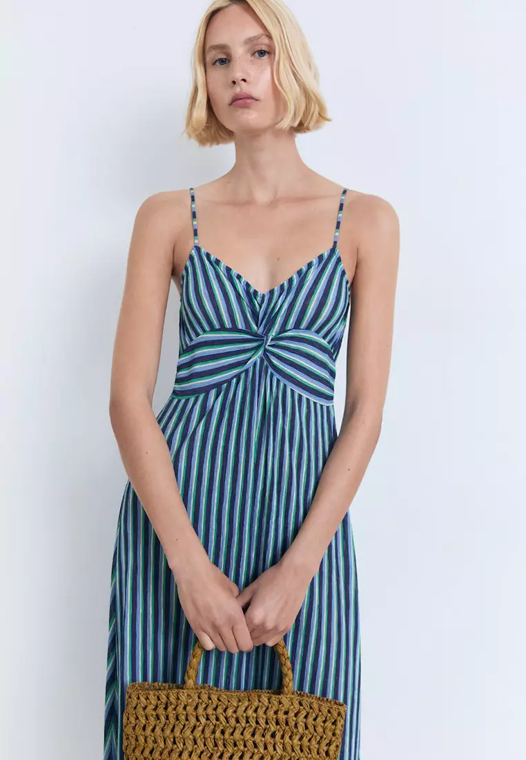 Striped Gathered Dress