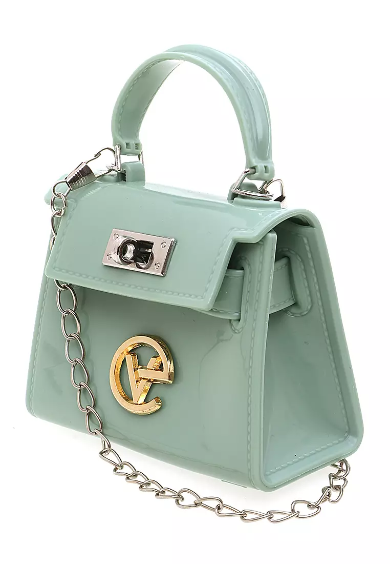 Tas Mini Tali Rantai Slingbags Jelly Design Cute Elegant Wanita - Green