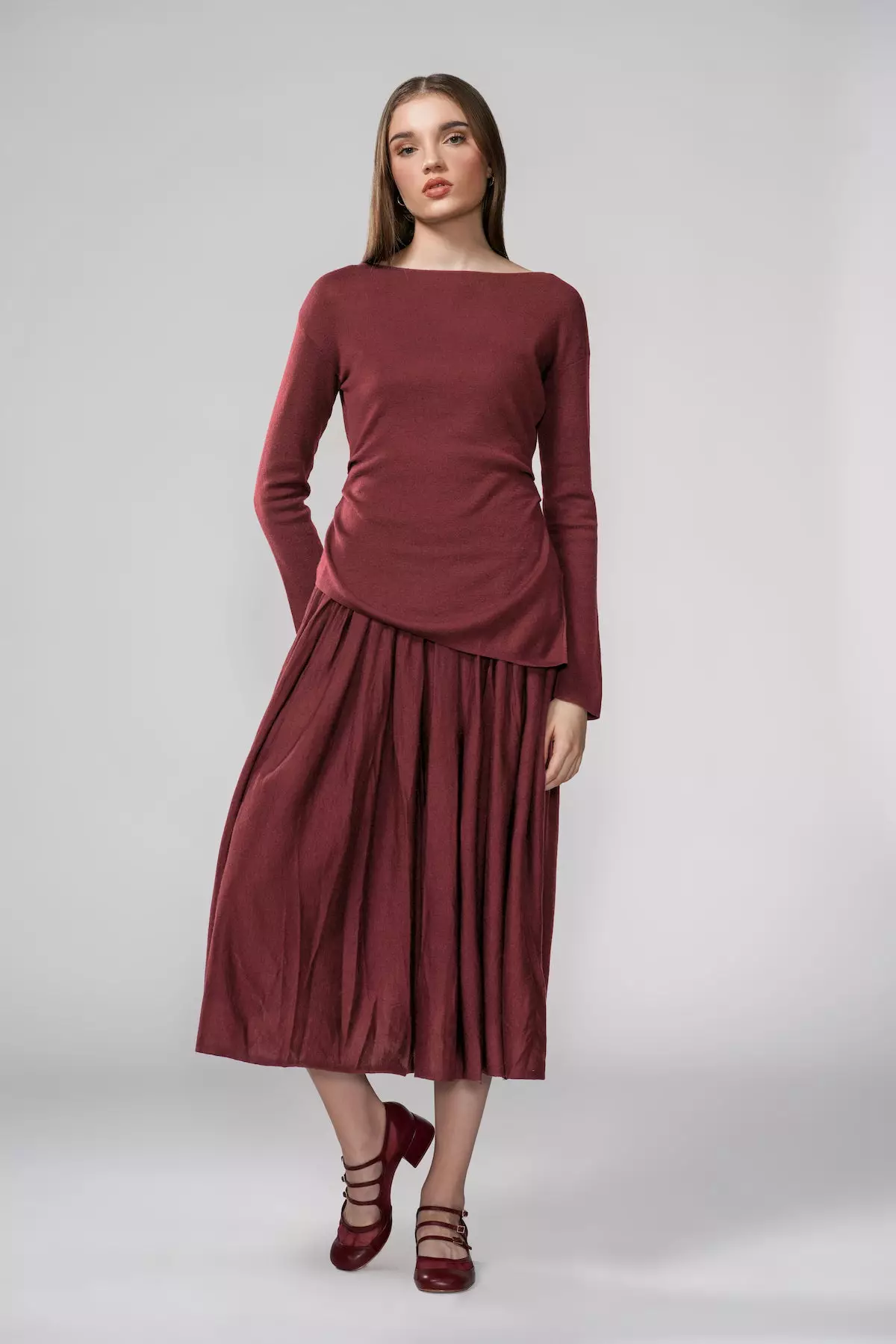 Benang Jarum - Giselle Knit Top - Maroon