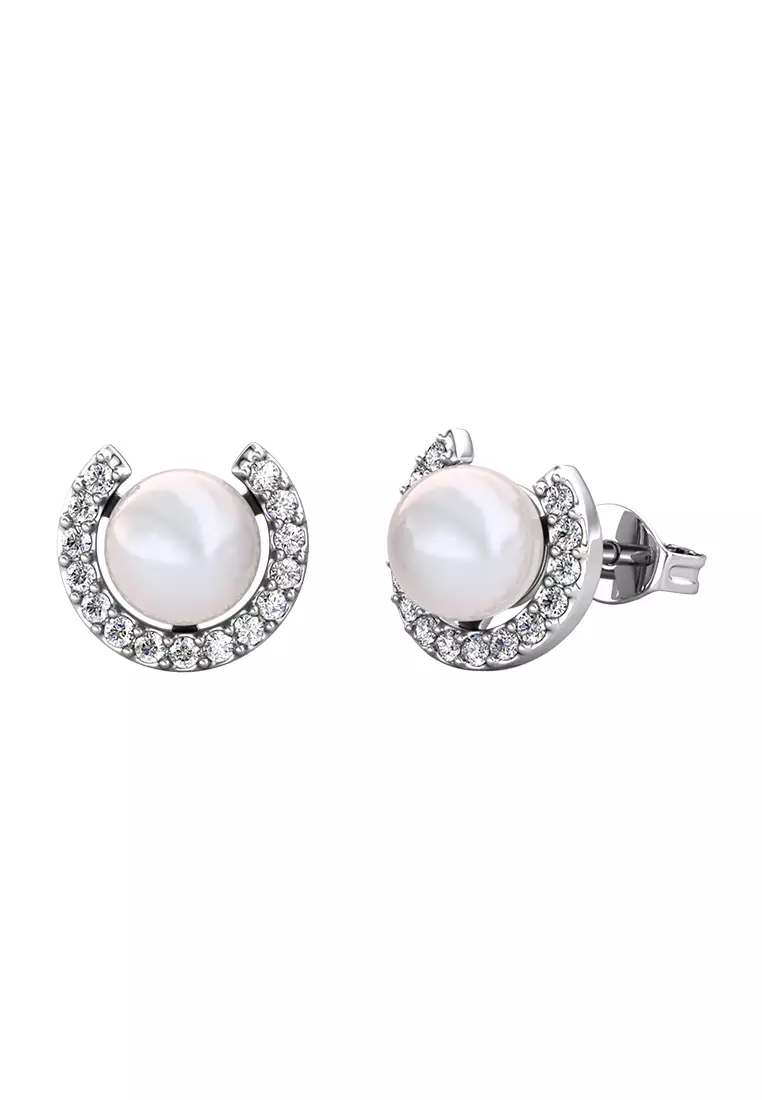 White pearl earrings online online