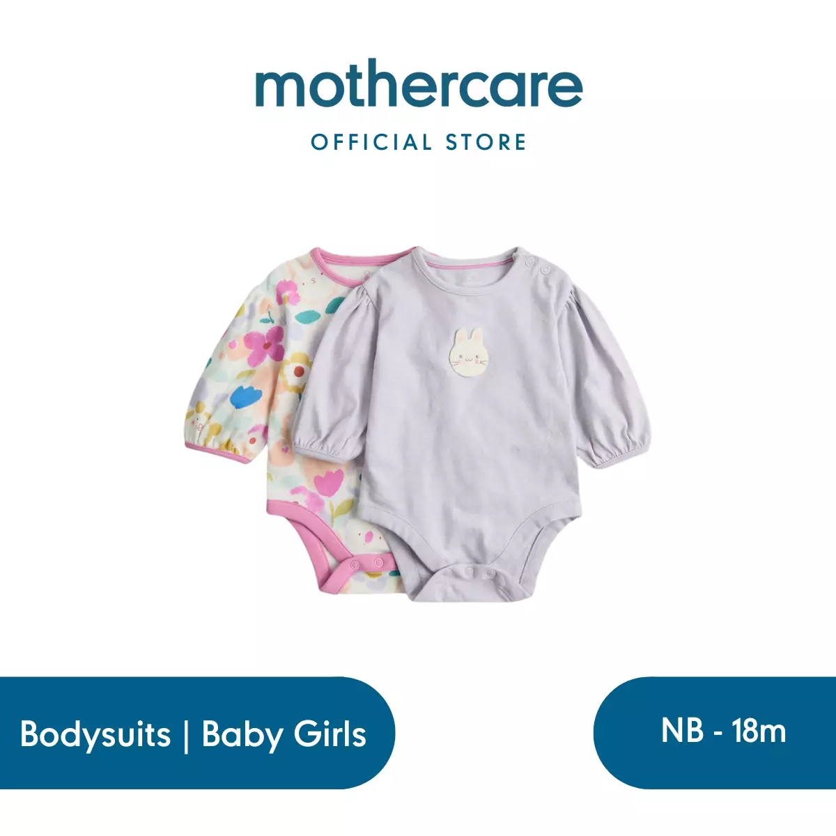 Mothercare 2 Pack Long-Sleeved Bodysuits - Celana Bayi Perempuan (Multi)