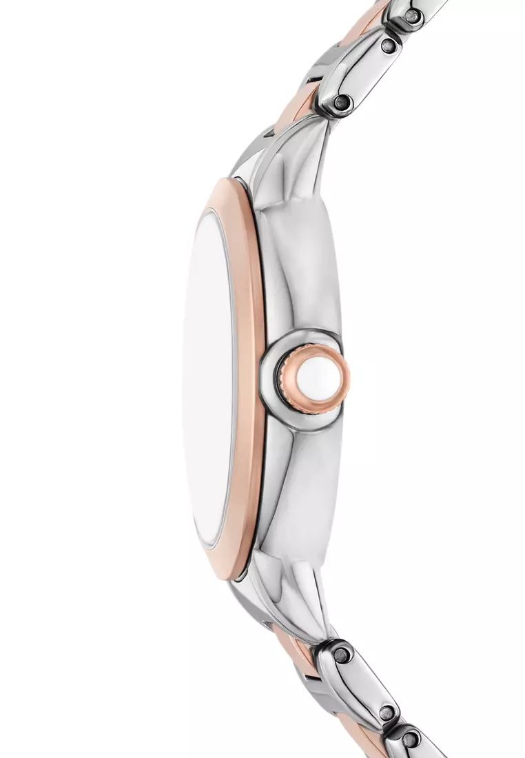 Emporio Armani Women's Analog Watch ( AR11643 ) - Quartz, Silver Case, Round Dial, 14 MM Two Tone Stainless Steel Band