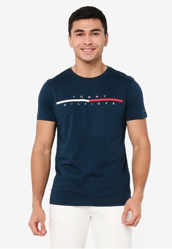 Tommy Hilfiger Men's Corp Split Logo Tee T-Shirt