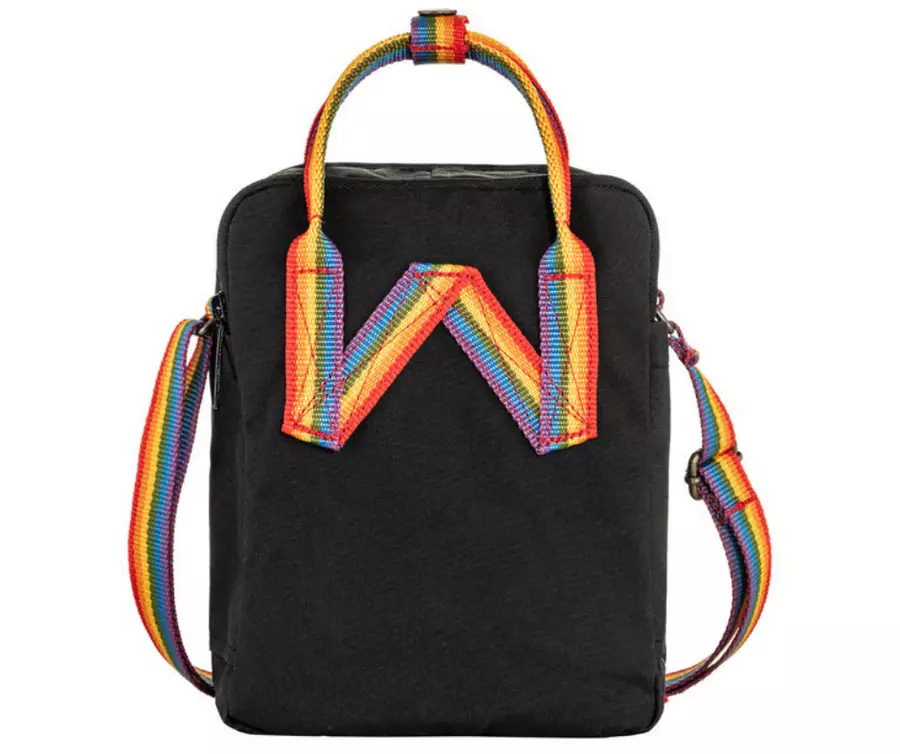 Kanken Sling Black - Rainbow Pattern