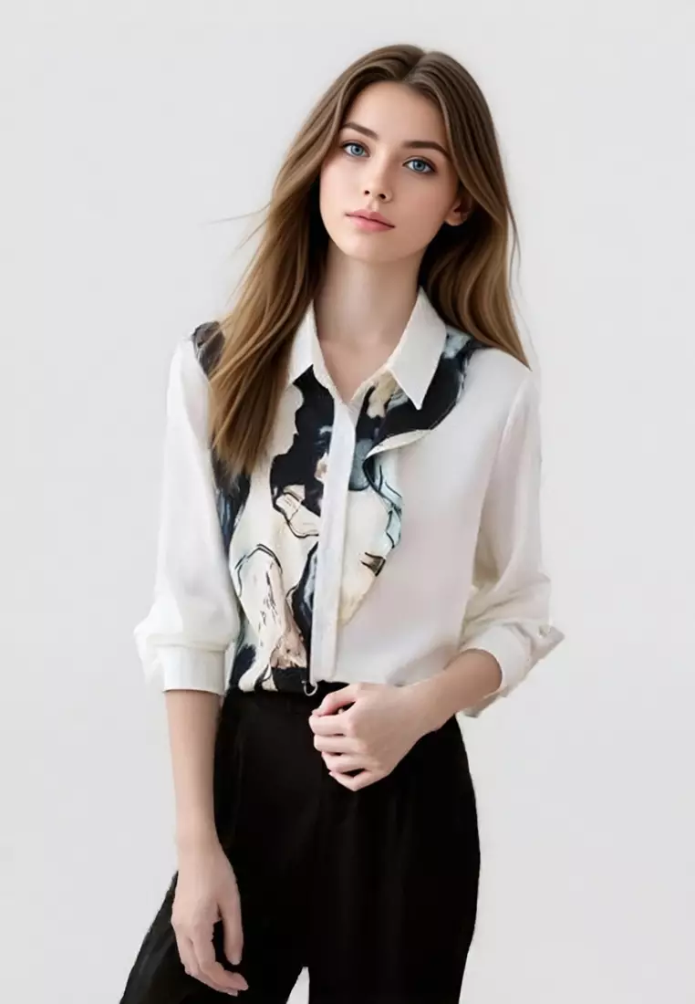 Ruffle Long Sleeve Blouses