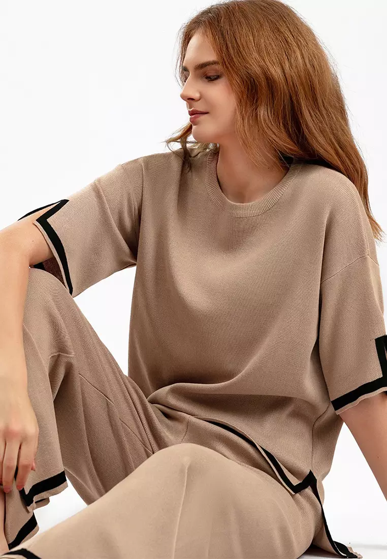 Fashionable Color-Block Knitted Set SX3204