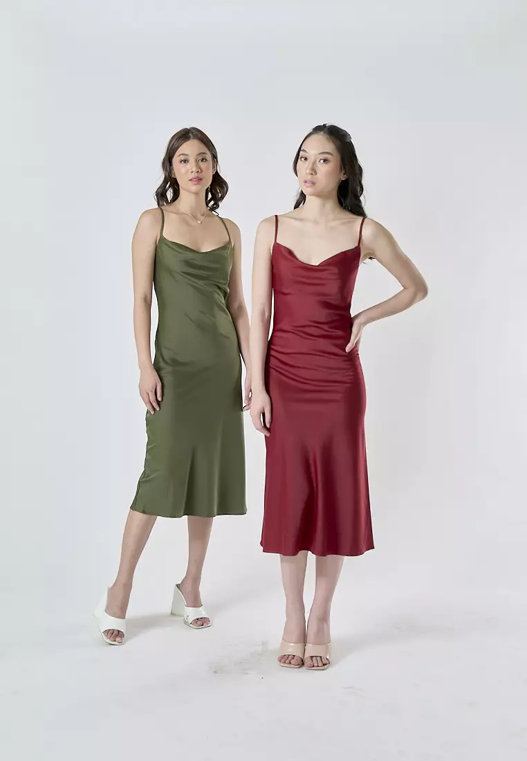 Buy Love, Ara Kailani Burgandy Cowl Neck Sleeveless Adjustable Strap ...