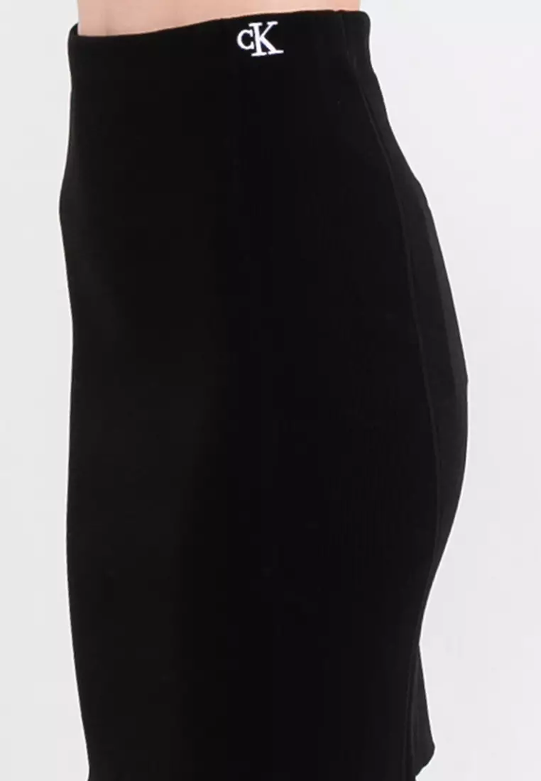 Buy Calvin Klein Logo Tape Knit Skirt - Calvin Klein Jeans in CK Black 2024  Online