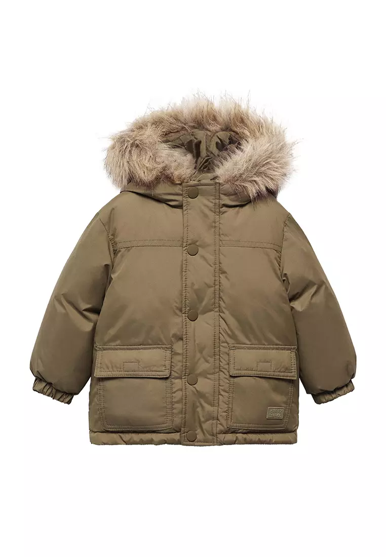 Quilted faux fur deals hooded coat