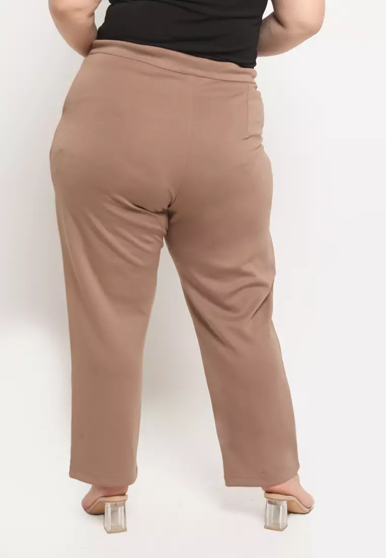 Plus Size Pants Regular Fit Anais Rose Wood