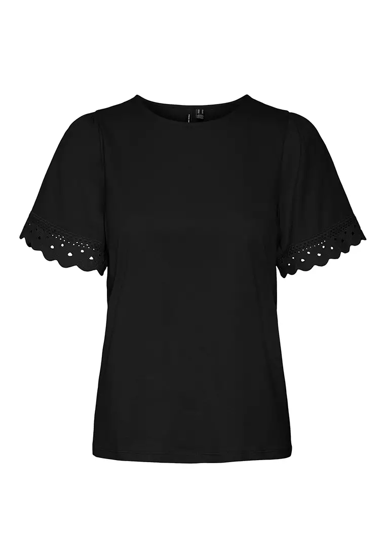 Vero Moda Panna Glenn Short Sleeves Lace Top 2023 | Buy Vero Moda ...