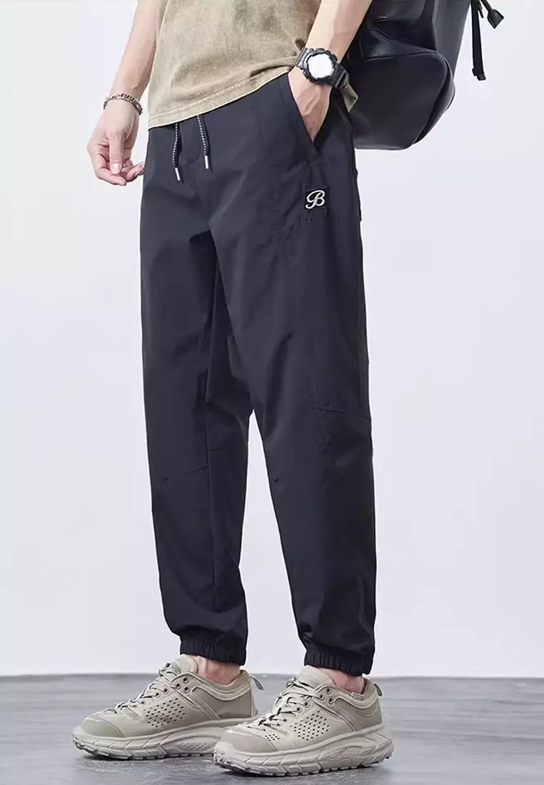 抽繩休閒束腳褲