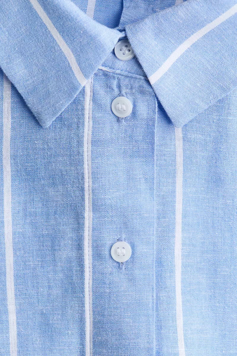 Oversized linen-blend shirt