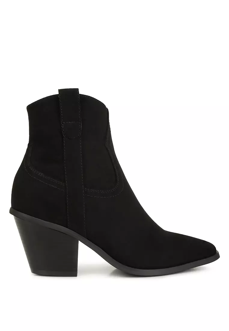 Discount on London Rag  shoes - SKU: Black Ankle Length Cowboy Boots