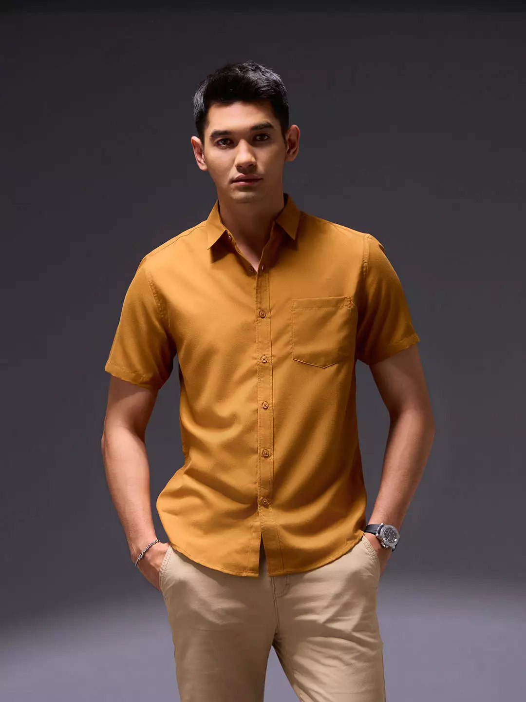 OXCON Easy Shirts Kemeja Tangan Pendek Teracotta
