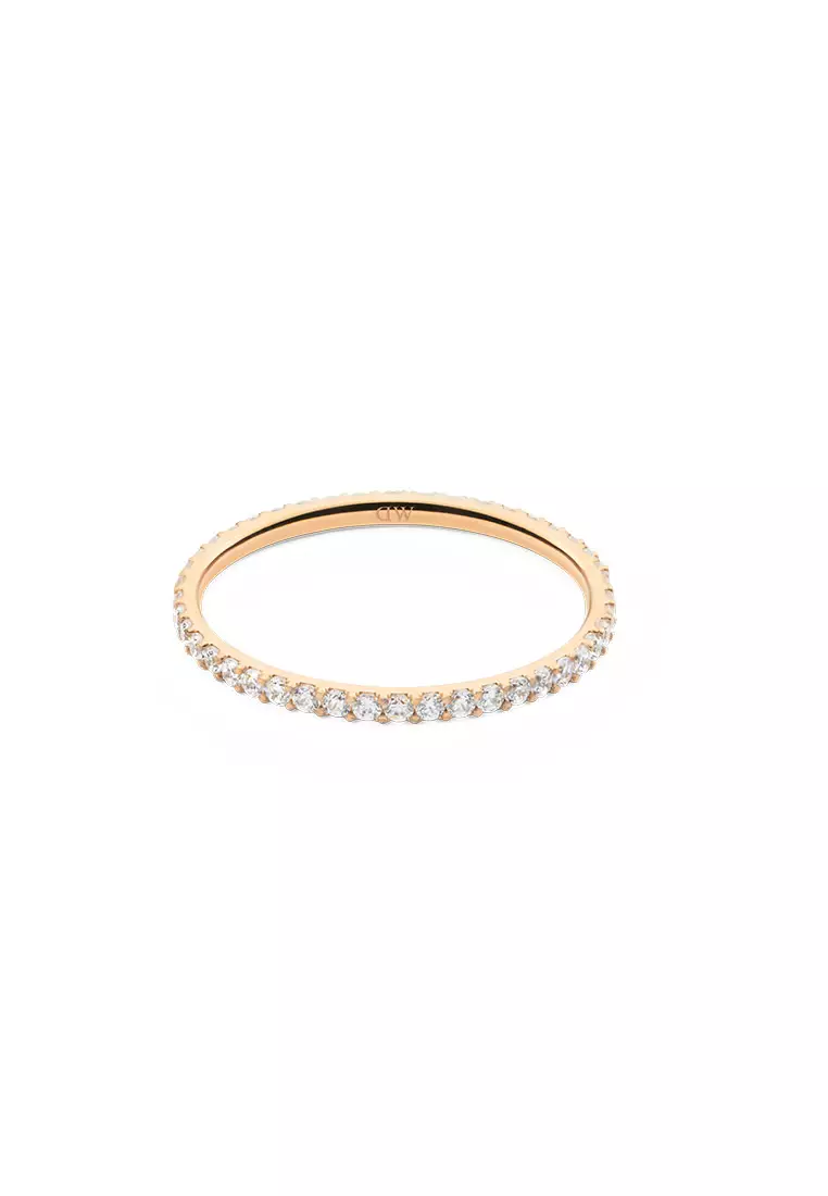 Mirelle Eternity Ring 1.4mm Rose Gold Unisex Ring for women and men stainless steel crystal Ring DW Official Authentic Original Cincin perempuan lelaki DW