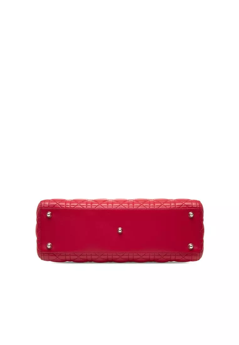 Pre-Loved Dior Large Lambskin Cannage Lady Dior