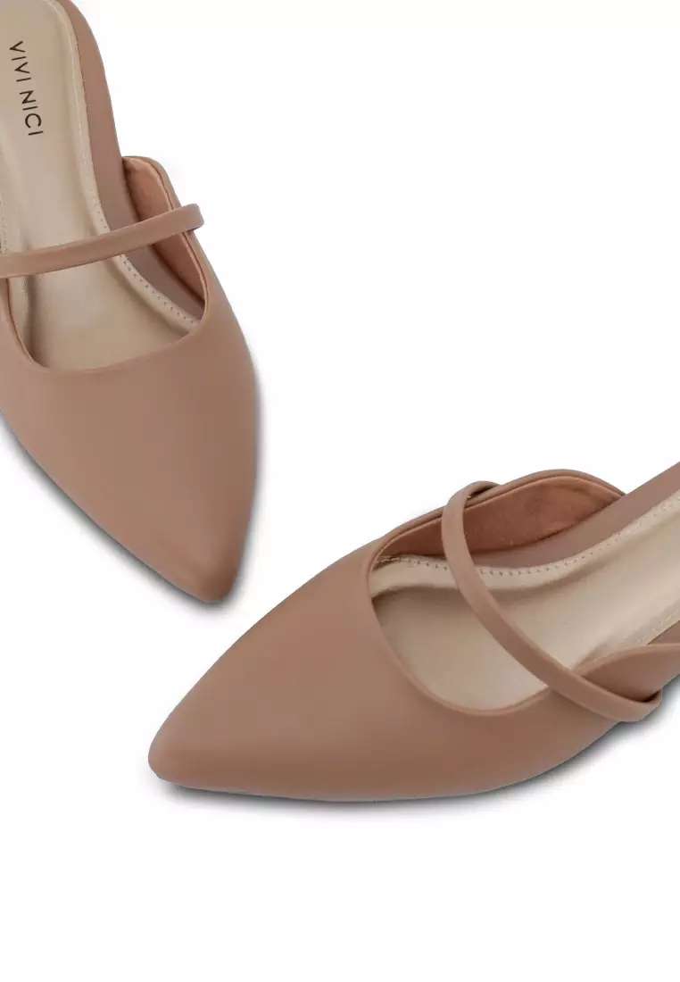 VIVI NICI - Lillie Sandal Mules Hak 3 Cm Milk Coffee