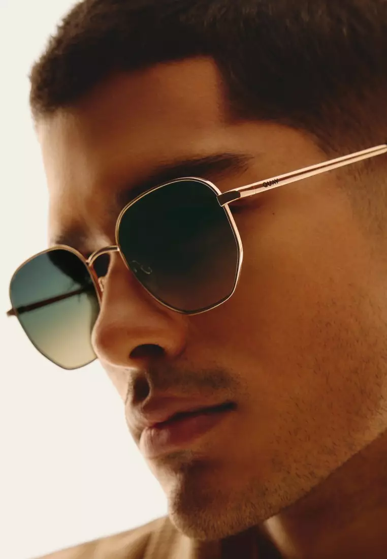 Big Time Sunglasses - Gold/Palm Taupe