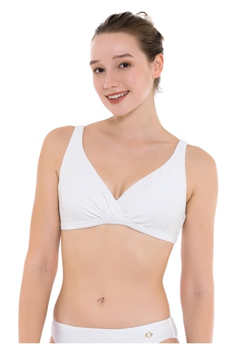 Sunseeker white Sunkissed Texture D Cup Bikini Top 5CE10US8EBD435GS_1