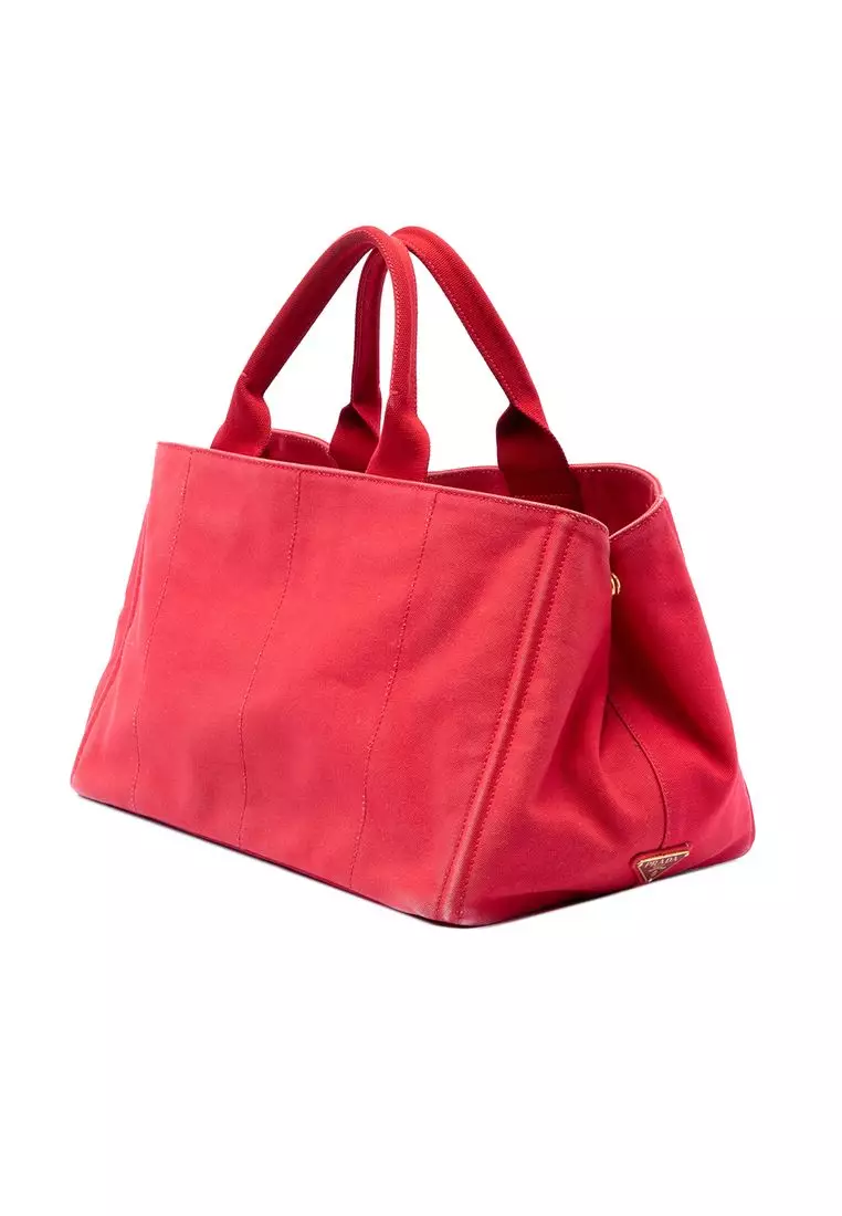 Pre-Loved Prada Large Canvas Canapa Logo Tote