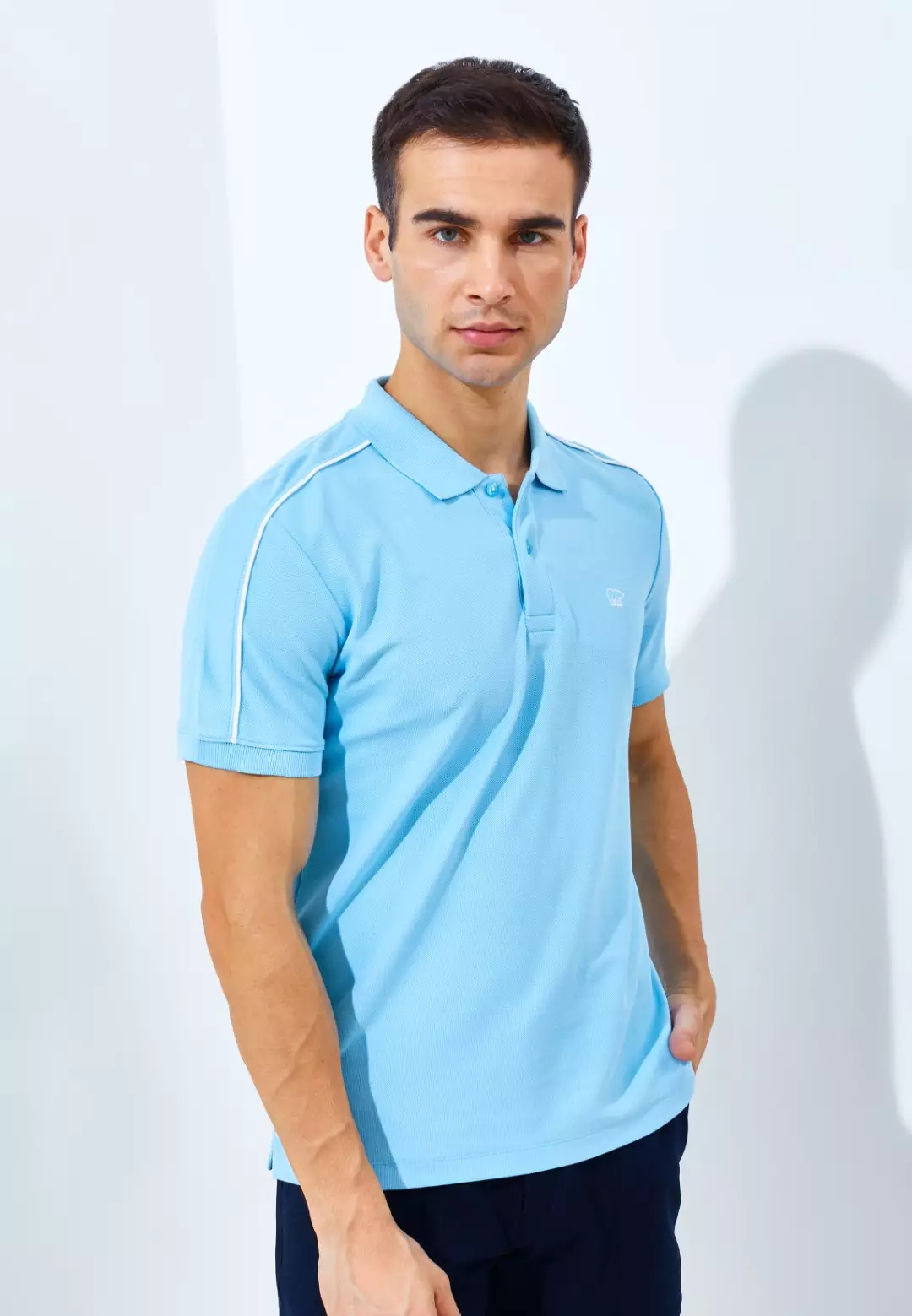 Jack Nicklaus Stellar Polo Shirt Pria Slim Fit Light Blue Colour Light Blue