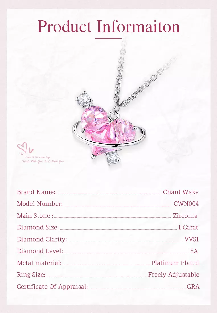 Kalung Wanita Love Planet Gaya Korea Necklace Anti Luntur Asli Perhiasan Wanita