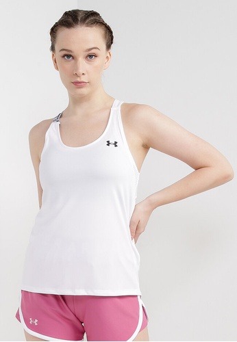 Under Armour white HeatGear® Armour Wordmark Double Strap Tank 1993CAAF2B0AD9GS_1