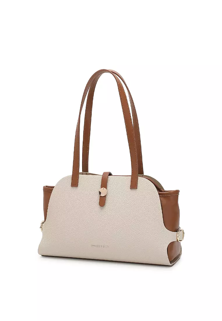 Women's Shoulder Bag / Top Handle Bag - Beige / Brown