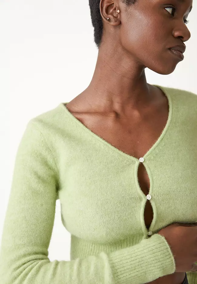 Cropped Knit Cardigan