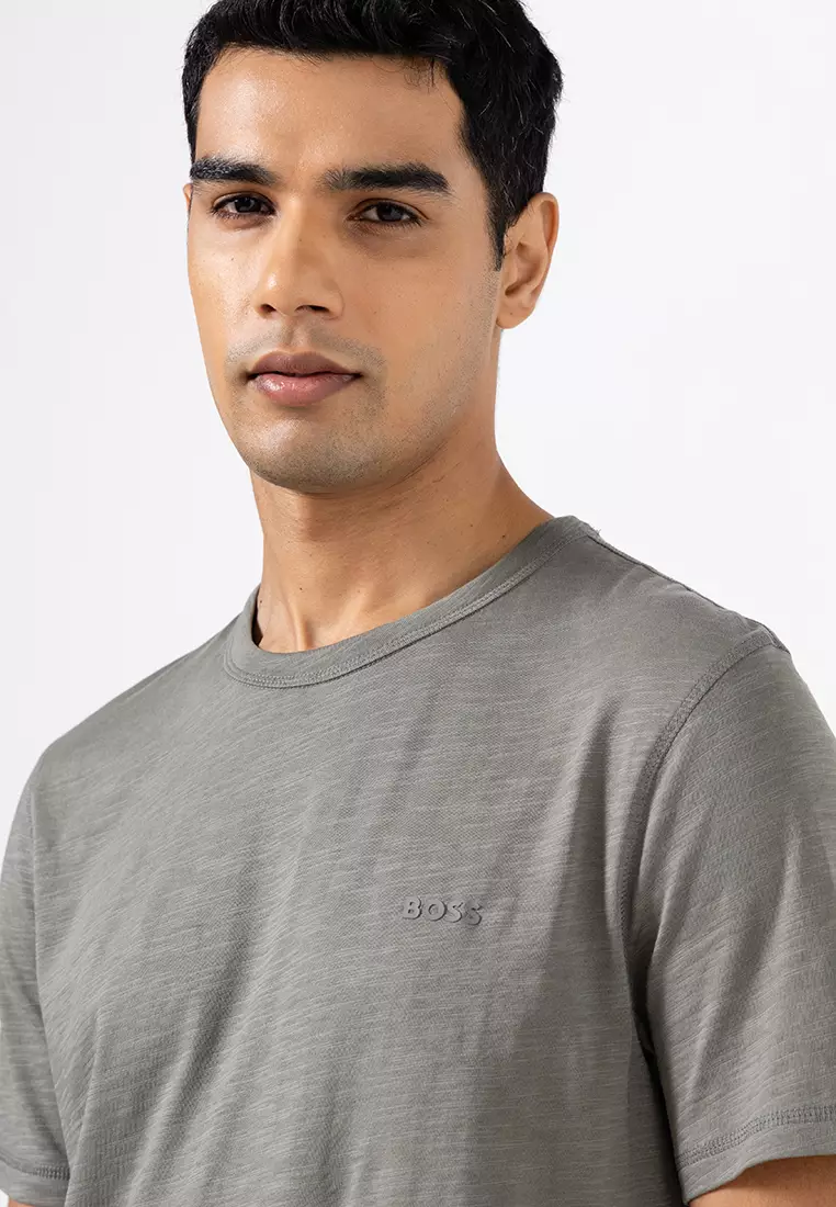 Logo Slub Cotton T-Shirt - BOSS Orange