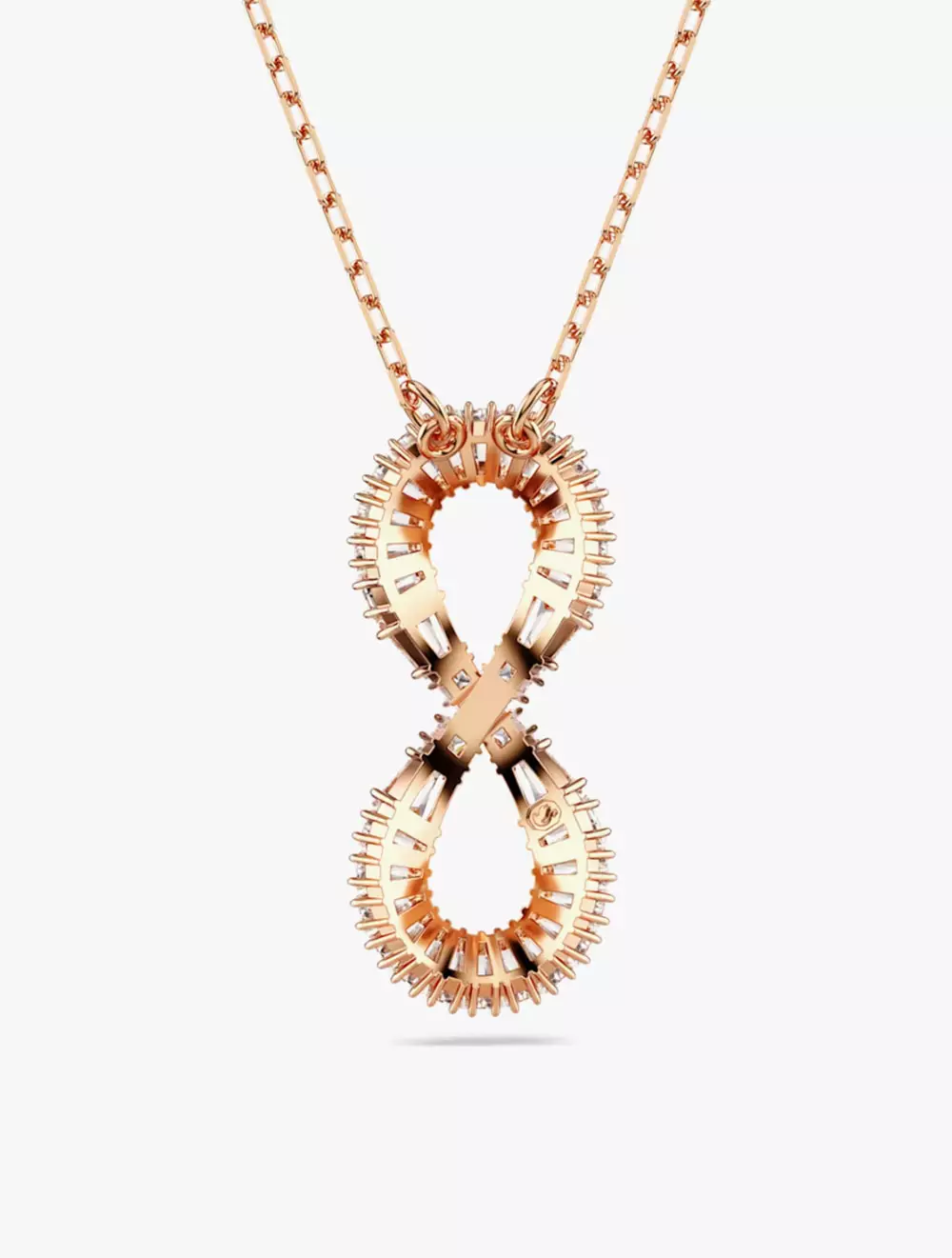 Hyperbola Pendant, Infinity, White, Rose Gold-Tone Plated - White
