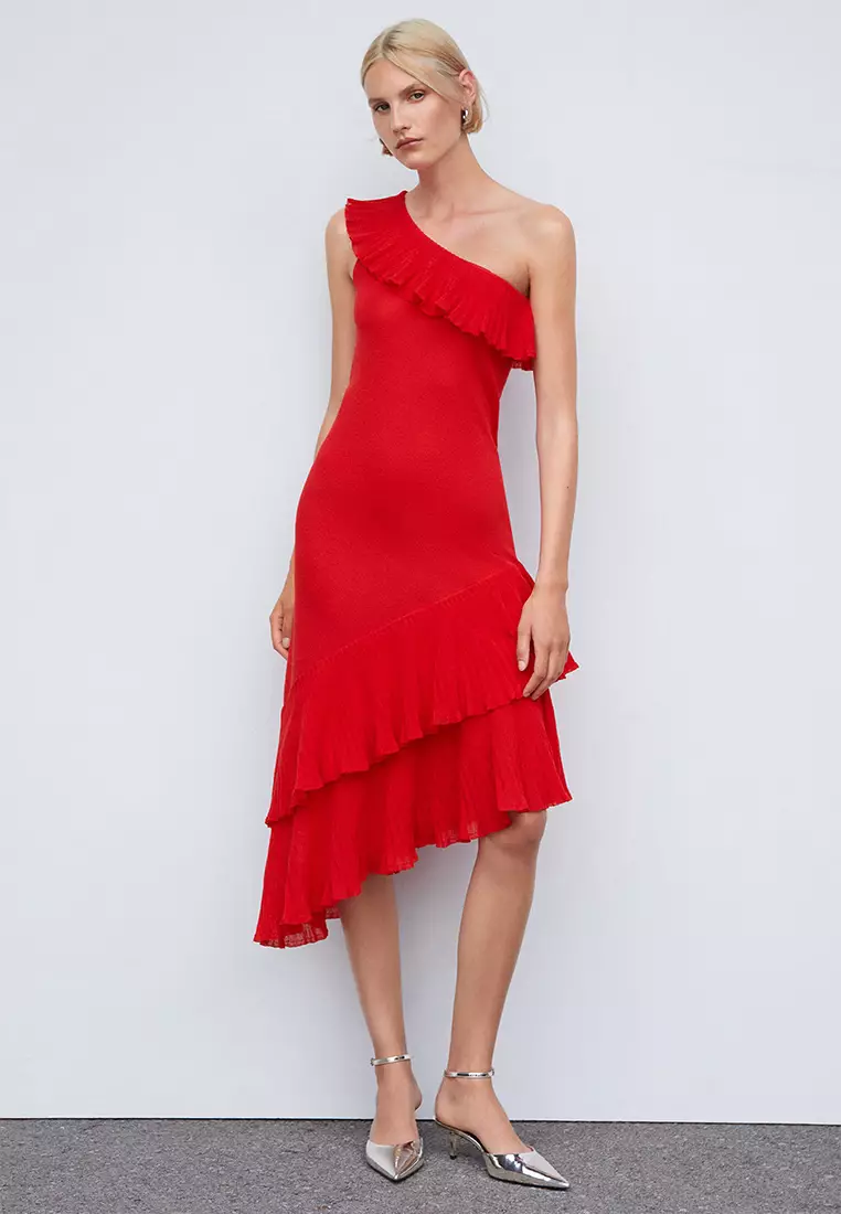 Asymmetric Ruffled Dress