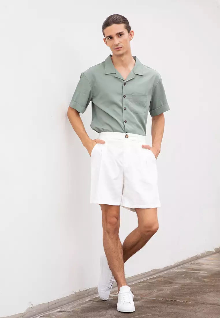 Double shop pleated shorts