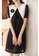 OUNIXUE black Elegant Lapel Bubble Shoulder Chiffon Dress C2013AA679DE1BGS_4