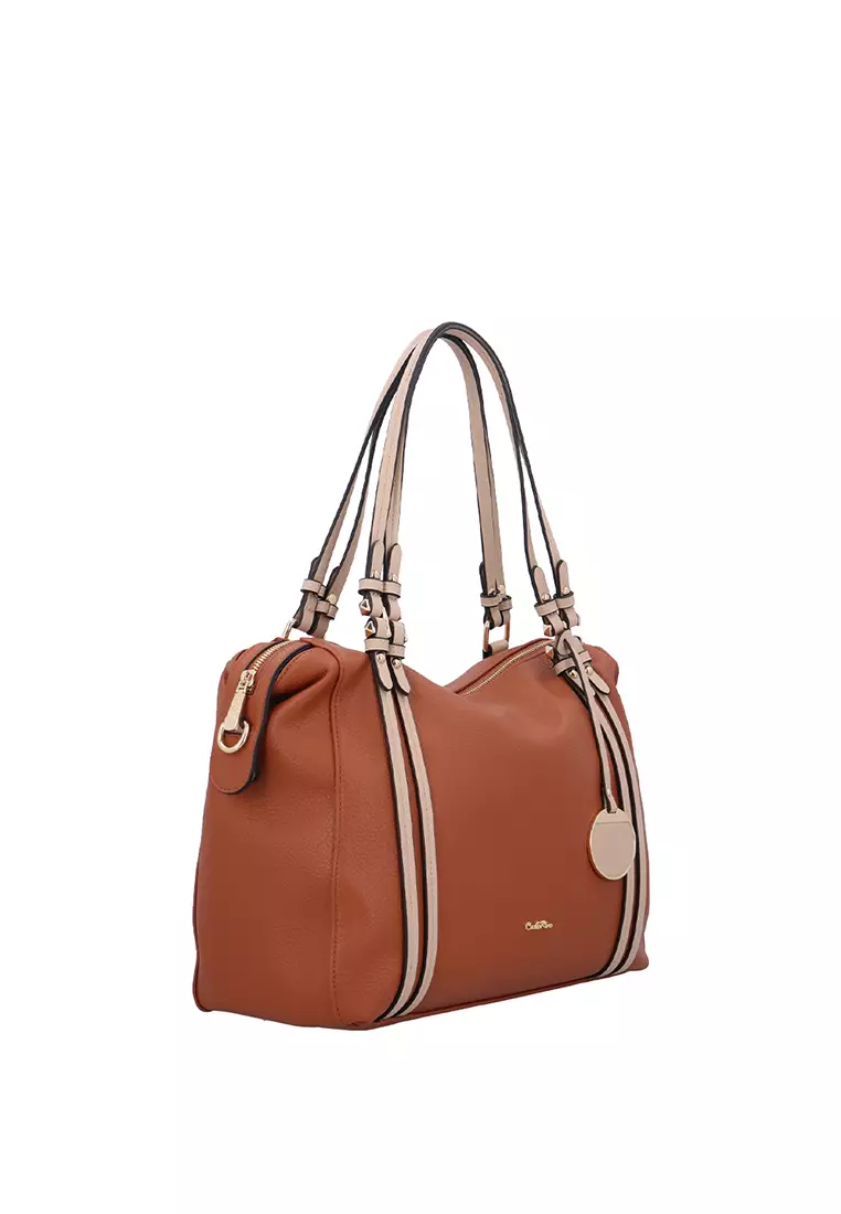 Urban Aura Top Handle Bag - Brown