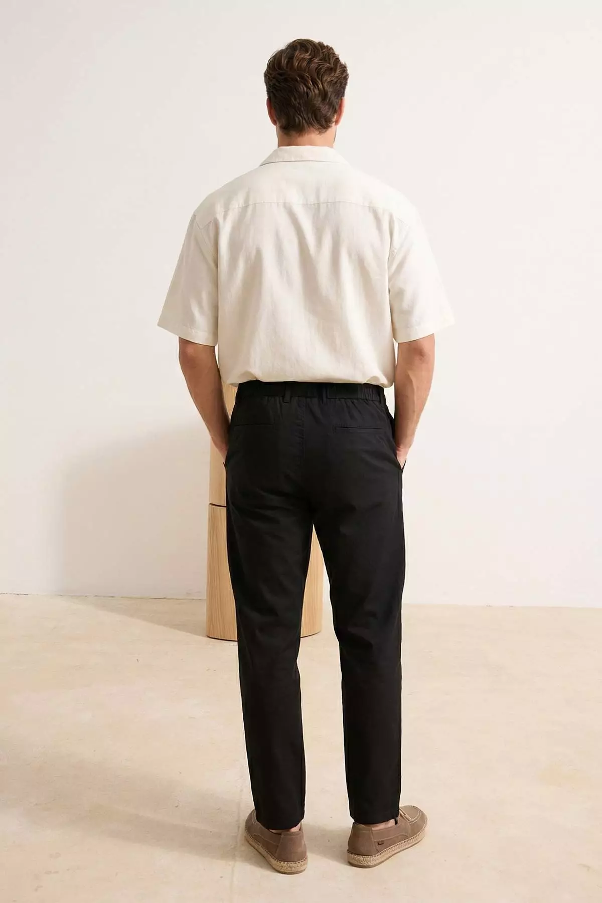 Buy Trendyol Black Loose Fit/Baggy Fit Pipe Leg Ironed Men'S Woven ...
