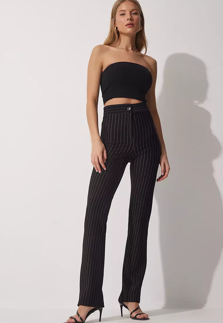 High Waist Striped Pants
