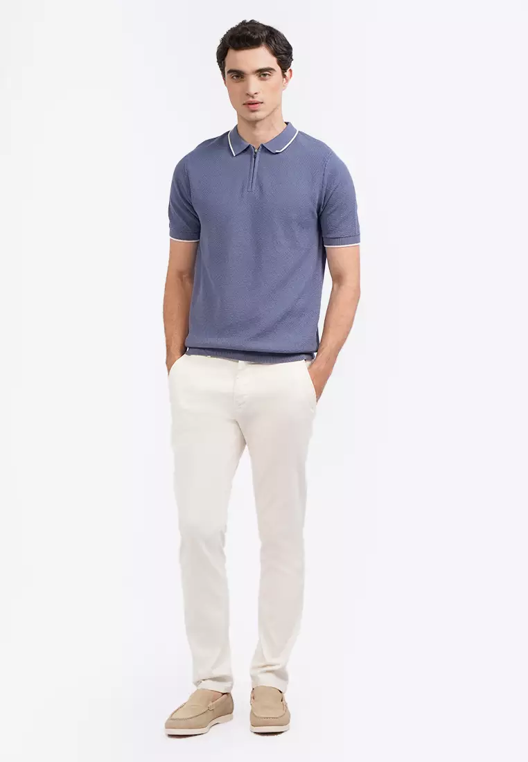 Zipped Short Sleeve Polo Shirt
