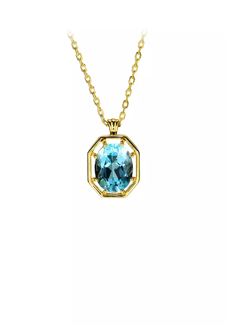 Gold and shop blue necklace