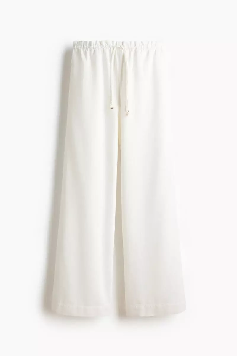 Wide paper bag trousers