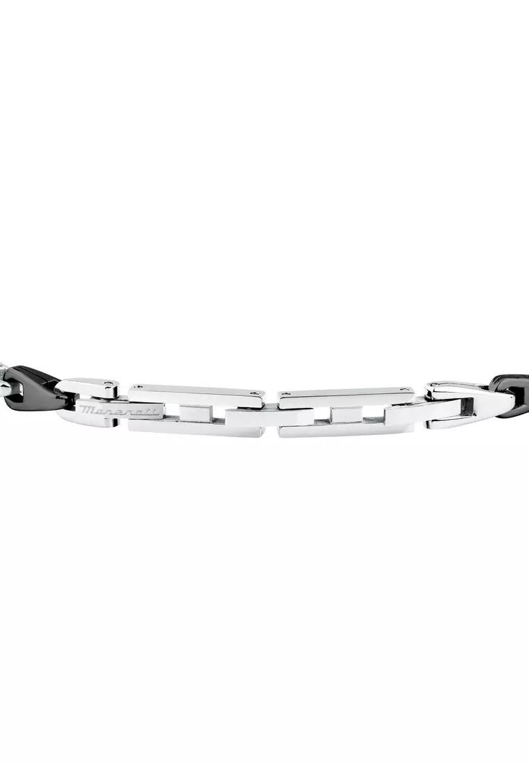 Maserati Iconic Men's Bracelet, 18+3.5cm, Stainless Steel jewellery, Black, JM425AVD100