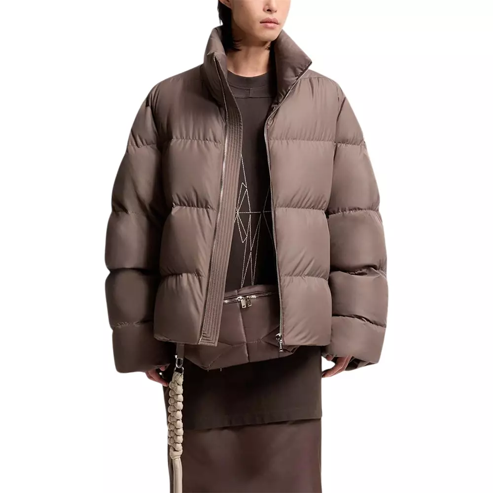 M + Rick Owens Cyclopic Short Down Jacket Taupe