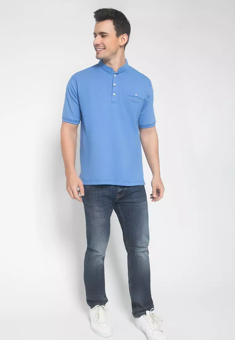 LGS - Kaos Casual - Plaket - Biru - Regular Fit - CTS.221.M2821.01.C
