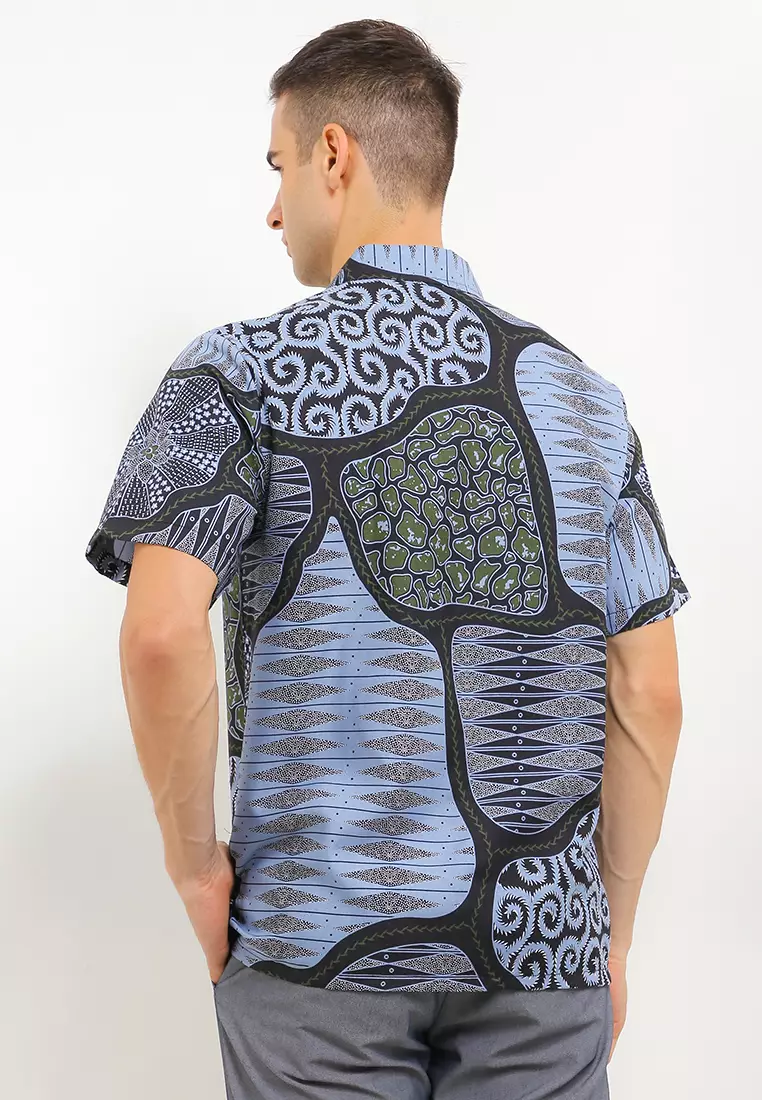 Rakabumi Kemeja Batik Exclusive Premium Pria Casual Modern Lengan Pendek