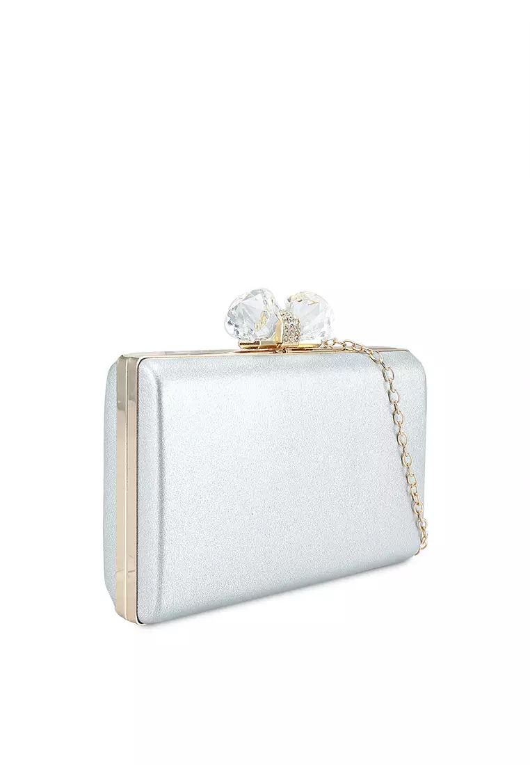 White silver clearance clutch bag