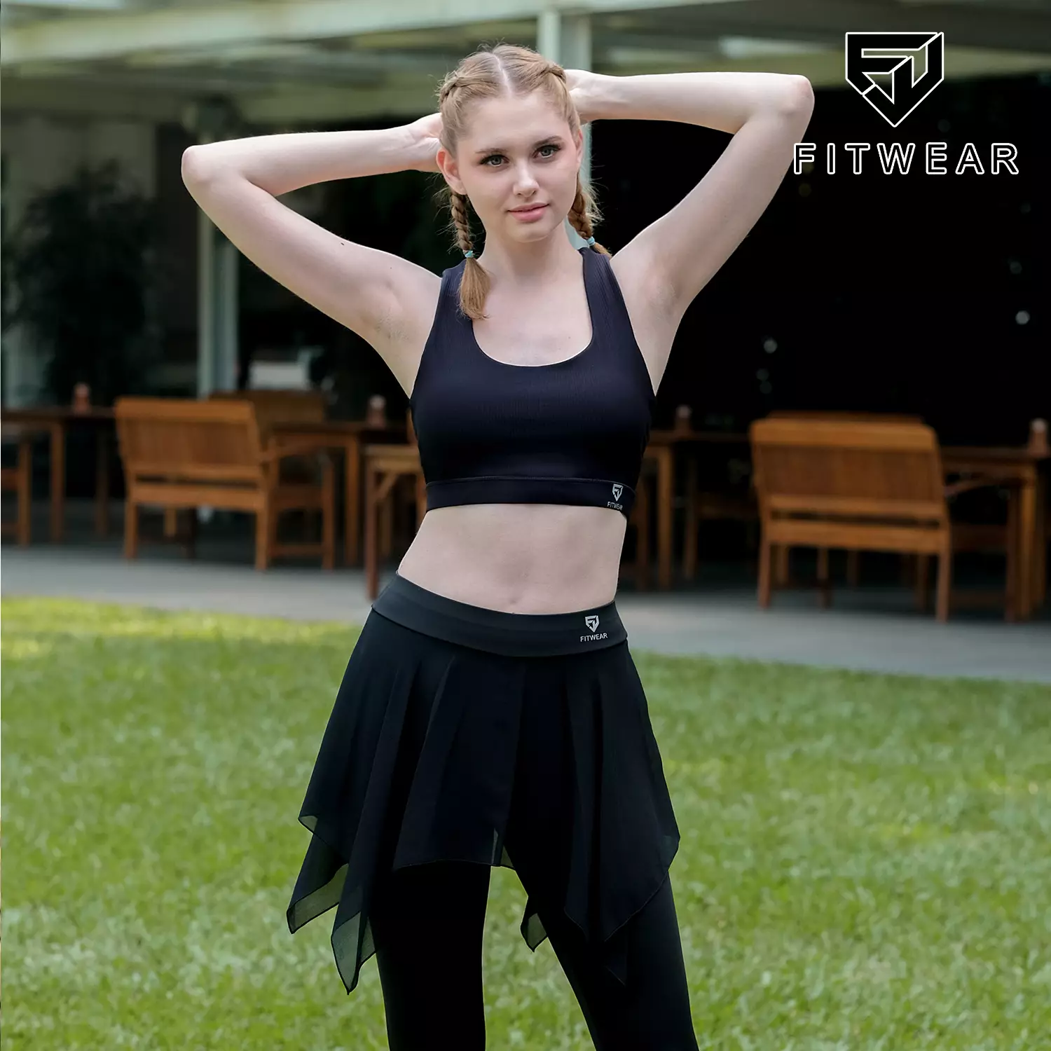 Fitwear - Sportbra Olahraga Wanita JENNIFER [CAGED RIBB] - BLACK
