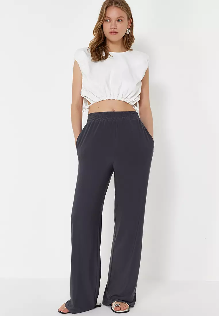 Elastic Wide Leg Pants