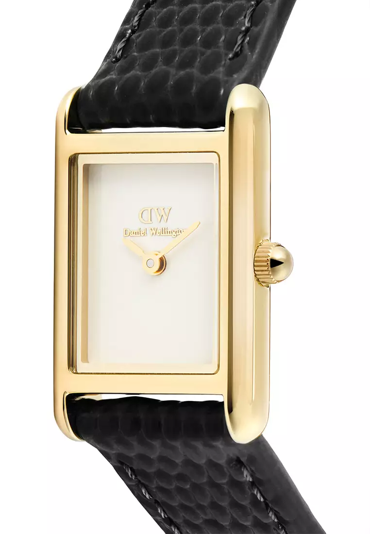 Bound Mini Black Lizard White Gold - Women Watch Stainless Steel Leather Strap watch DW Official Authentic Original jam tanggan perempuan DW jam tangan